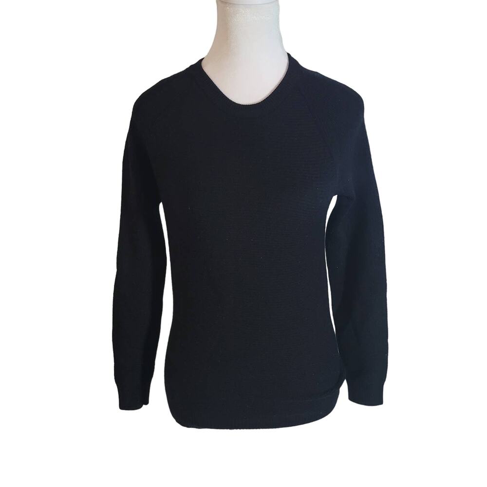 Lululemon Athletica Size Est 2 Women's Crewneck Ribbed Sweater Metal Logo Warmth